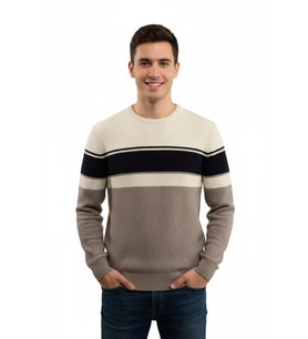 Erkek Sıfır Yaka Kazak Petek Örgü Klasik Kalıp 5244C BGL-ST04861