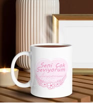 BK Gift Anneler Günü Tasarımlı Beyaz Kupa Bardak Anneye Hediye , Anneler Günü Hediyesi-1