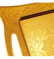 Gümüs-Gold Renk 2 Farkli Renkli Sunum Tepsisi , Hediye Söz Nisan Tepsisi (Gold)