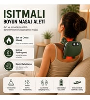 Isıtmalı Boyun ve Omuz Masaj Aleti – Biyonik El Masajlı, 3 Kademeli, Şarjlı