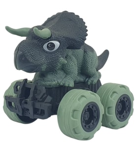 Sürtmeli Dinazor Arabalar 12 cm - H-20 - Triceratops - Yeşil