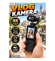 4K Ultra HD Vlog Kamera 2.0 İnç IPS Ekranlı Döner Lens Taşınabilir Aksiyon Kamera
