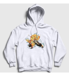 Presmono Unisex Beyaz Zenitsu Anime Demon Slayer Kimetsu No Yaiba Kapüşonlu Sweatshirt 309198tt