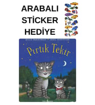 ARABALI STİCKER HEDİYELİ - OKUL ÖNCESİ RESİMLİ KİTAPLAR MASAL - PIRTIK TEKİR