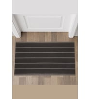 Valerine Life 6 Şeritli Siyah Halılı Paspas Welcome Hoş Geldiniz Toz Alıcı Kapı Önü Paspası 45x70cm