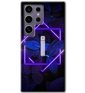 Galaxy S24 Ultra Kılıf HD Desen Baskılı Kılıf - Dark Neon Yaprak İ Harfi