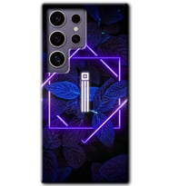 Galaxy S24 Ultra Kılıf HD Desen Baskılı Kılıf - Dark Neon Yaprak İ Harfi