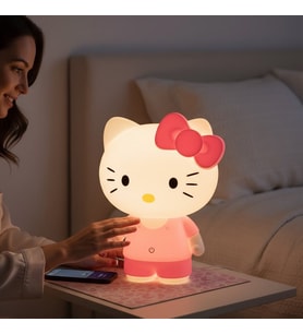 Hello Kitty LED Gece Lambası Şarjlı Silikon Dokunmatik Masa Lambası Çocuk Odası İçin