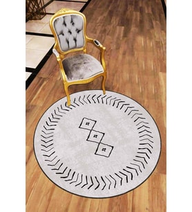 Vizon Moroccan Kaymaz Taban Yıkanabilir Yuvarlak Halı AR409 - 100 x 100 cm