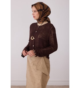 Soyut Desen %100 Twill İpek Eşarp BE29