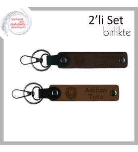 Kardeşe Doğum Gününde Verilebilecek Anlamlı Hediye, Aslan Başlı Deri Set, Koyu Kahve-Açık Kahve