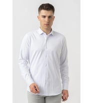 White Stone Aarberg G2424 Regular Fit Pamuklu Likralı Gömlek Beyaz