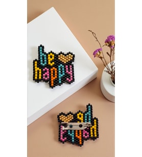 Miyuki Boncuk El Yapımı Be Happy Broş - Yaka İğnesi