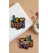 Miyuki Boncuk El Yapımı Be Happy Broş - Yaka İğnesi