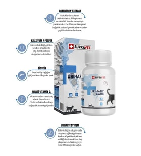 Supravet Urinary Care Kedi ve Köpek için İdrar Sağlığı Sistem Destekleyici 75 Tablet