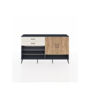 Arges Konsol 4 Raflı 2 Çekmeceli 2 Kapaklı 176x30x99 Antrasit-Çam/Aytaşı