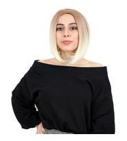 Kahkülsüz Düz Kısa Fiber Sen Peruk / Balköpüğü / Platin Ombreli