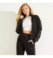Guess NEW ALLIE SCUBA ZIP Kadın Siyah Eşofman Üstü V2YQ17K7UW2-JBLK