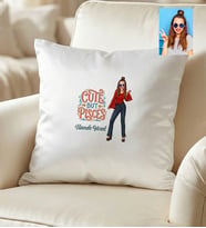 Kişiye Özel Karikatürlü Cute But Pisces Balık Burcu Yastık Doğum Günü Hediyesi