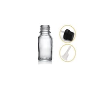10ml şeffaf cam içten damlalıklı şişe siyah kapak, 24 adet, damlalıklı şişe, damlatmalı şişe