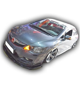 Honda Civic Fd6 RR 3 Parça Ön Lip Parlak Siyah Plastik Ön Ek Karlık karlık+bodykit+ek