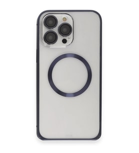 Joko  İphone 15 Pro Max Kılıf Metal Bumper Magneticsafe Kapak - Lacivert