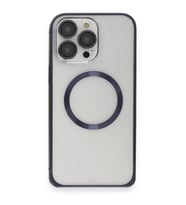 Joko  İphone 15 Pro Max Kılıf Metal Bumper Magneticsafe Kapak - Lacivert
