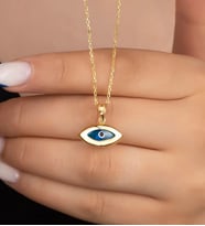 Saklı Takı 925 Ayar Gümüş Gold Göz Nazar Kolye