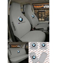 BMW Logolu Oto Koltuk Kılıfı Ön Arka Set – Penye Likralı Universal Koltuk Koruyucu Servis Kılıfı