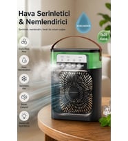 Blic BWFN10 Siyah Sulu Fan Masa Üstü Mini Klima Vantilatör Nemlendiricili Soğutucu Fan 600ML