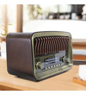 Crownwell Ahşap Nostaljik Radyo (Kahverengi)