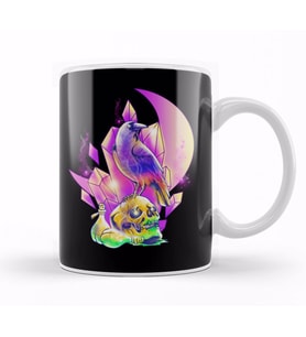 Skull & Crow RPG Gamer Fantasy Gaming Pastel Art Kupa Bardak Porselen