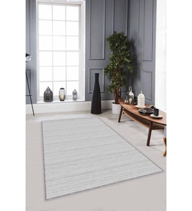 Gri Sade Desensiz Kaymaz Tabanlı Dekoratif Halı ST03 - 100 x 160 cm