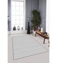 Gri Sade Desensiz Kaymaz Tabanlı Dekoratif Halı ST03 - 100 x 160 cm