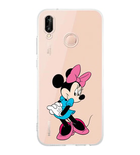 Huawei P20 Lite  Kamera korumalı Kapak Minnie Mouse Tasarımlı  Şeffaf Kılıf
