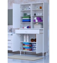 Eliusta Rivo 4 Raflı Banyo/Mutfak Dolabı 100 cm Beyaz Renkli  Çok Amaçlı Dolap 100x173x32,5 cm Ebatlarında