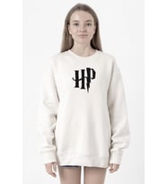 HP Logo Beyaz Kadın 2ip Sweatshirt