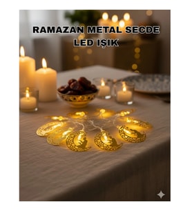 Mey İthalat® Secde Eden Adam Figürlü Ay Tasarımlı Ramazan LED Işık