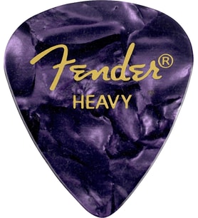 Fender 1980351976 Premium Celluloid 351 Shape Heavy Gitar Penası (Purple Moto) Mor İnci Desen 351 Formu ile Her Tarza Uygun (12'li)