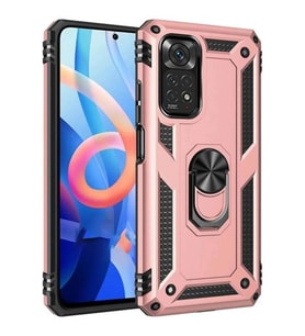 Durukar® Redmi Note 12S Kılıf Sofya Yüzüklü Silikon Kapak - Rose
