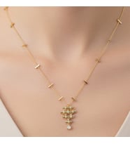 STİL İNCİSİ/XUPING JEWELRY ERVELİNA ZİRKON TAŞLI KOLYE (Altın Rengi)