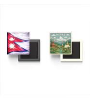 Buzdolap Magnetleri - Nepal Bayrağı ve Paper Cut Tema - 2'li Set Magneti