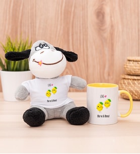 Kişiye Özel Sevimli Limonlar Peluş Eşek ve Sarı Kupa