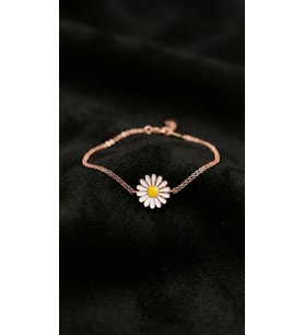 925 Ayar Mineli Rose Papatya Gümüş Bileklik