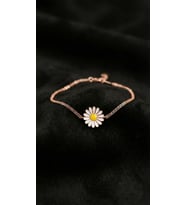 925 Ayar Mineli Rose Papatya Gümüş Bileklik