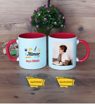 Mimara Hediye Kupa Bardak Kırmızı Fotoğraflı Mimarlar Günü Hediyesi