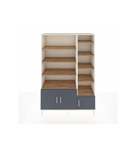 Hyperion Dolap 10 Raflı 3 Kapaklı 132x44x195 Aytaşı-Antrasit/Çam