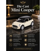 Lisanslı Mini Cooper Diecast Metal Oyuncak Araba 11 cm Çek Bırak Beyaz