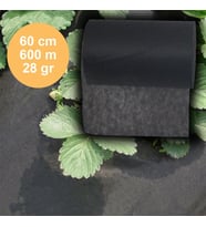 60cmX600M SİYAH TEKSTİL MULCH SİYAH AGRİL 28 GR TARIMSAL OT ÖRTÜSÜ ISI DON PERDESİ KARPUZ ÇİLEK ÖRTÜSÜ, SERA TOPRAK ÖRTÜSÜ
