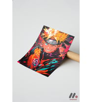 Naruto Ateş Efektli Poster, Çerçevesiz Yüksek Kalite Duvar Afişi - Anime Severlere